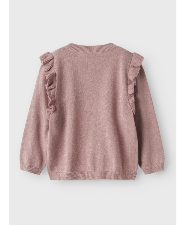 Name It strikcardigan i mauve til piger billede 1