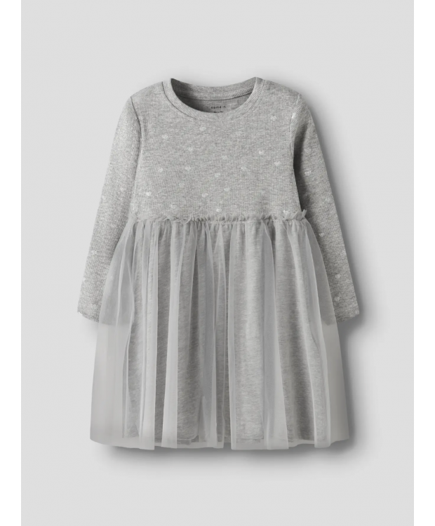 Name It kjole i grey melange til piger billede 2