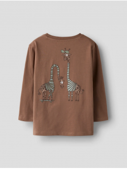 Name It langærmet Giraffe T-shirt i brun til piger