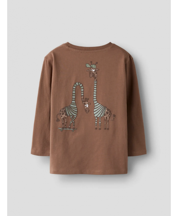 Name It langærmet Giraffe T-shirt i brun til piger billede 1