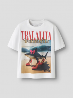 Name It Italian Brainrot T-shirt i hvid til piger