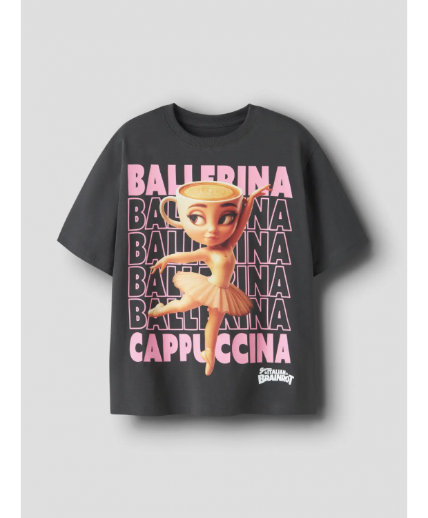 Name It Italian Brainrot T-shirt i sort til piger billede 2