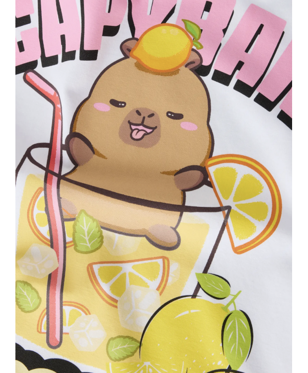 Name it "Capybara" T-shirt i hvid til piger billede 2