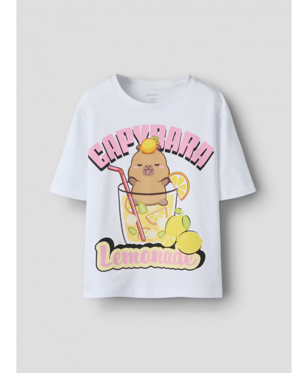 Name it "Capybara" T-shirt i hvid til piger billede 1