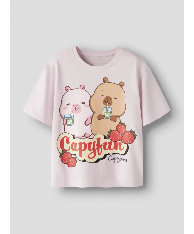 Name It Capybara T-shirt i lyserød til piger billede 1