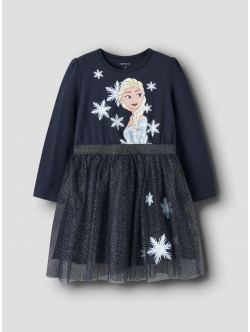 Name It Frozen Elsa-kjole i navy blazer til piger