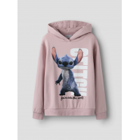 Name It Stitch-hoodie i lyserød til piger