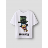 Name It Minecraft-T-shirt i hvid til drenge