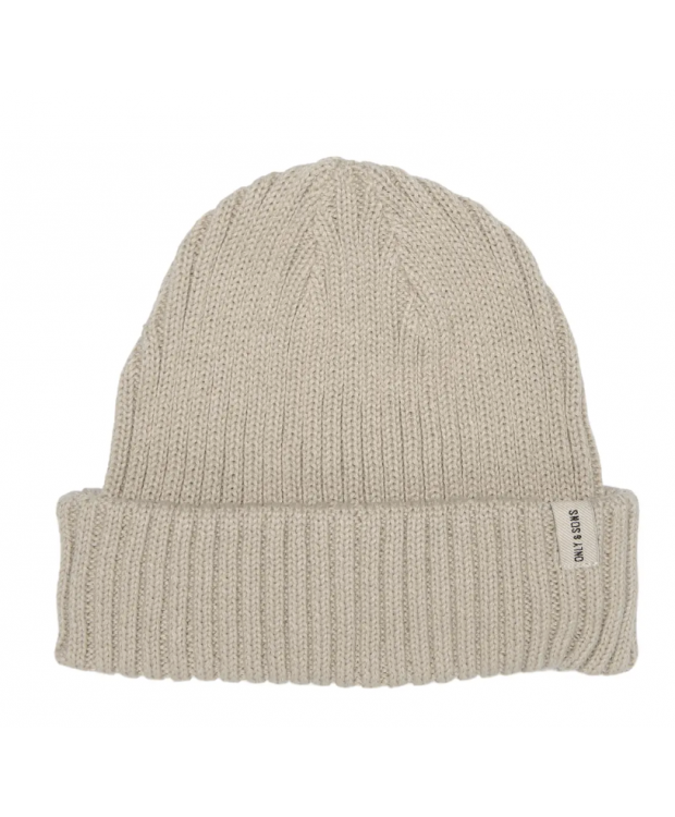 ONLY & SONS ribstrikket fisherman-hue i Silver Lining til herre billede 1