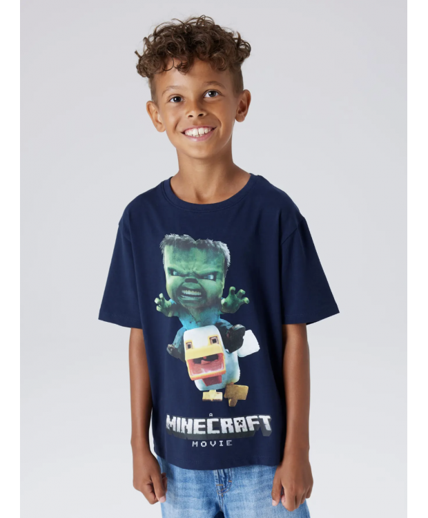Name It Minecraft-T-shirt i navy blazer til drenge billede 2
