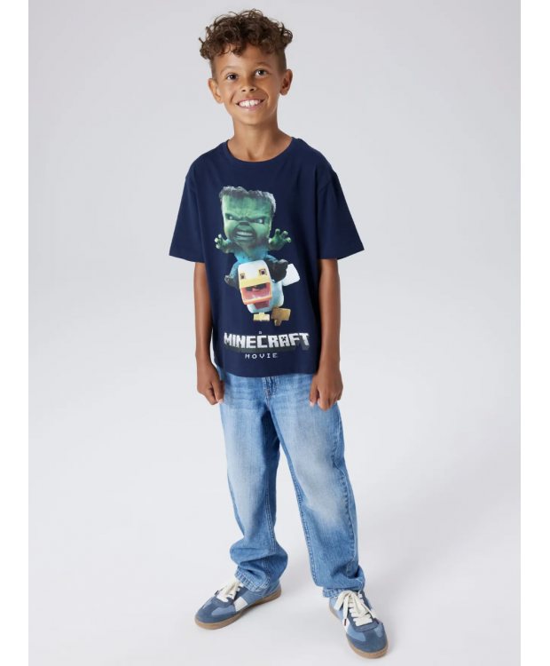 Name It Minecraft-T-shirt i navy blazer til drenge billede 3