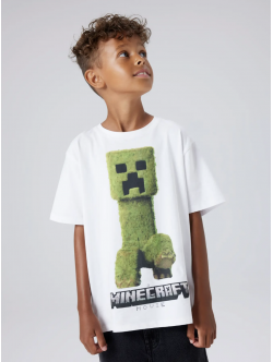 Name It Minecraft-T-shirt i hvid til drenge