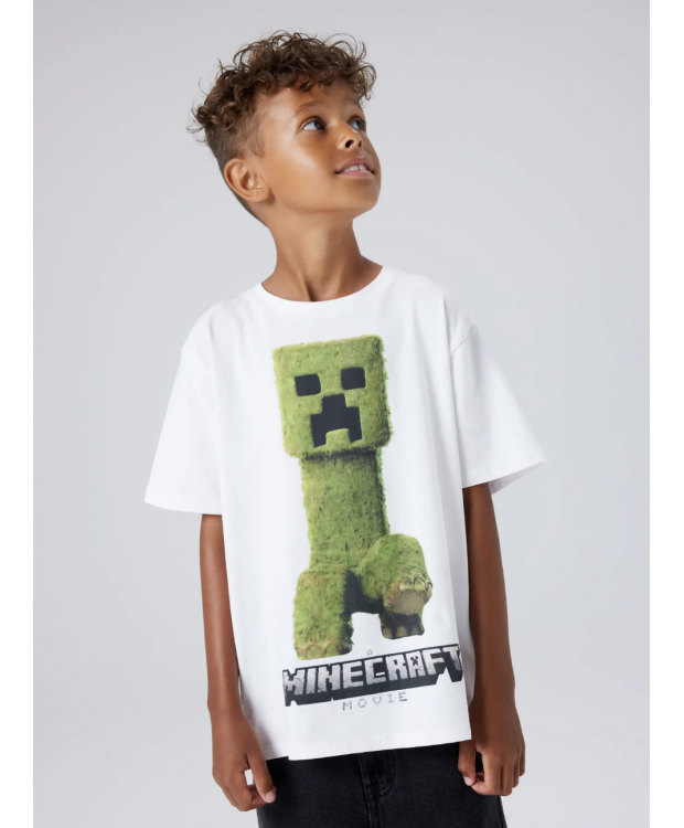 Name It Minecraft-T-shirt i hvid til drenge billede 1