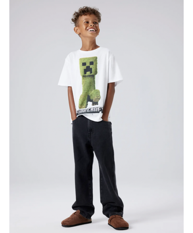 Name It Minecraft-T-shirt i hvid til drenge billede 3