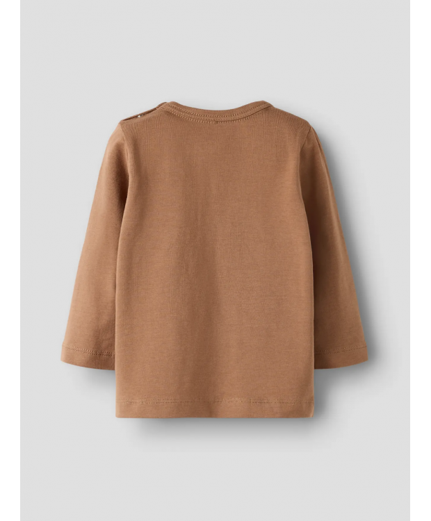 Name It langærmet trøje i brun til baby billede 2