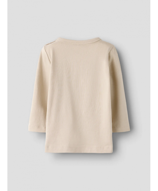 Name It langærmet trøje i beige til baby billede 3