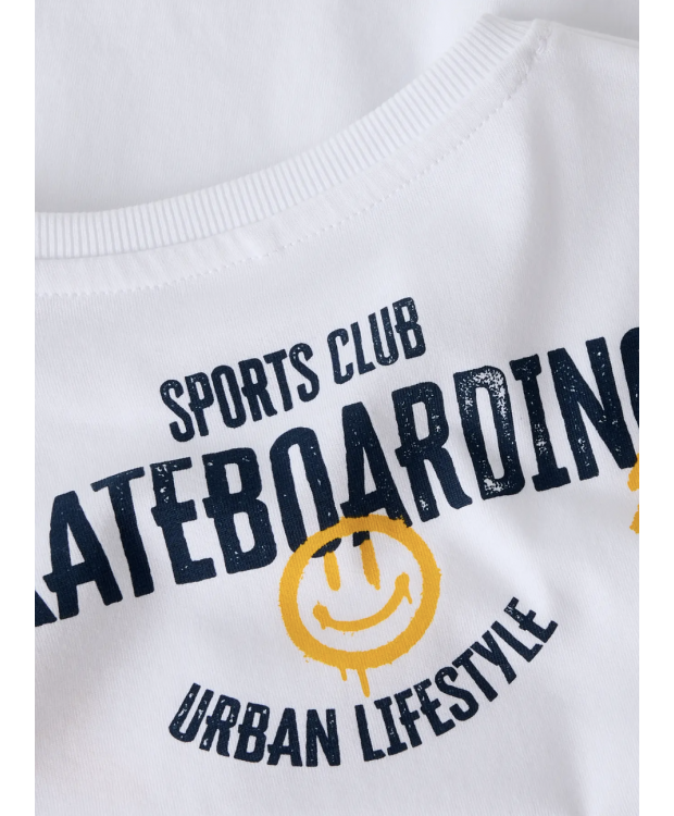 Name It langærmet T-shirt i hvid til drenge billede 2
