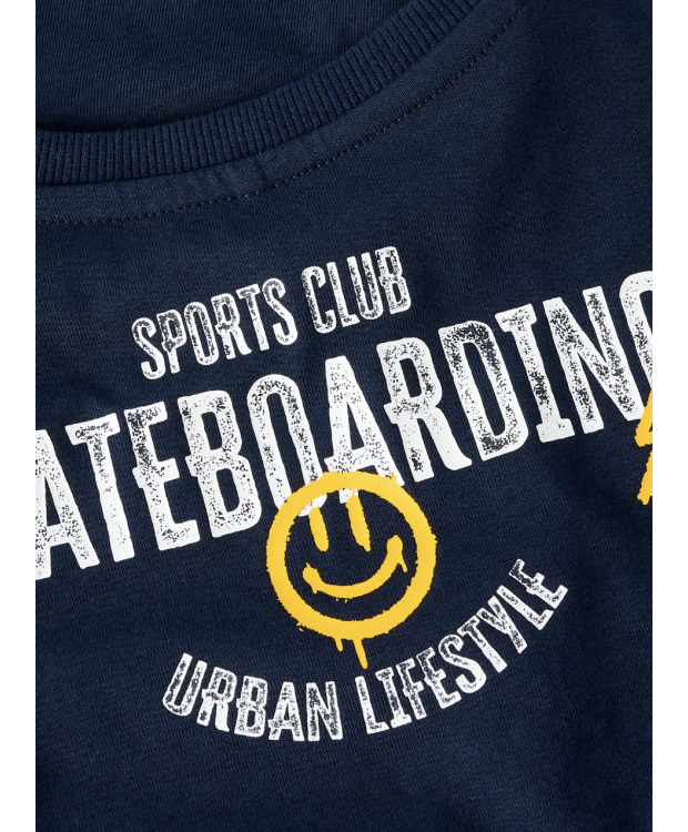 Name It langærmet T-shirt i navy til drenge billede 3