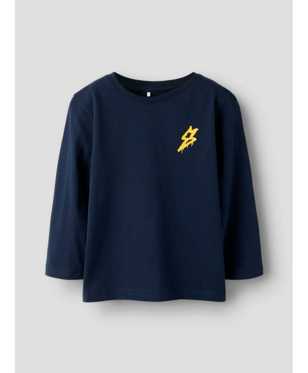 Name It langærmet T-shirt i navy til drenge billede 2