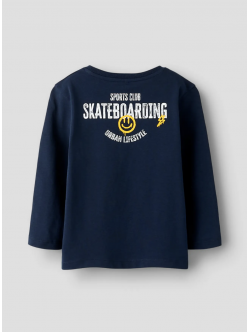 Name It langærmet T-shirt i navy til drenge
