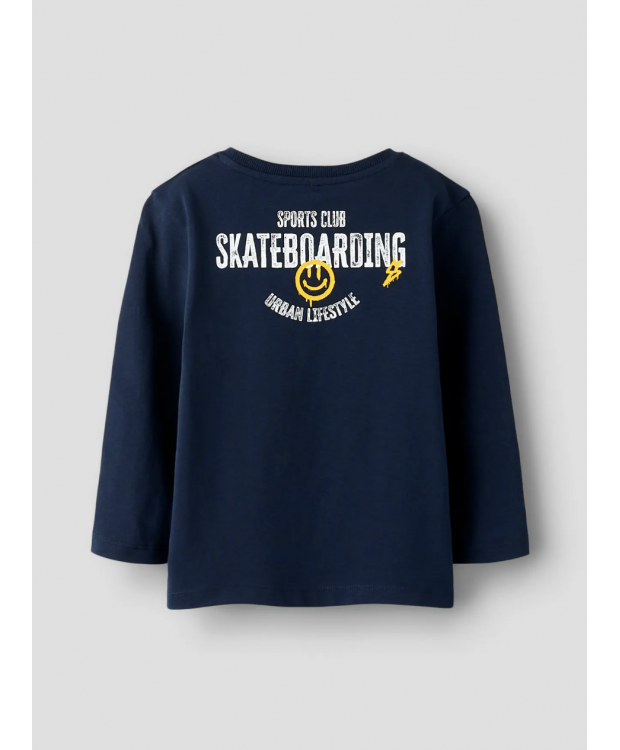 Name It langærmet T-shirt i navy til drenge billede 1