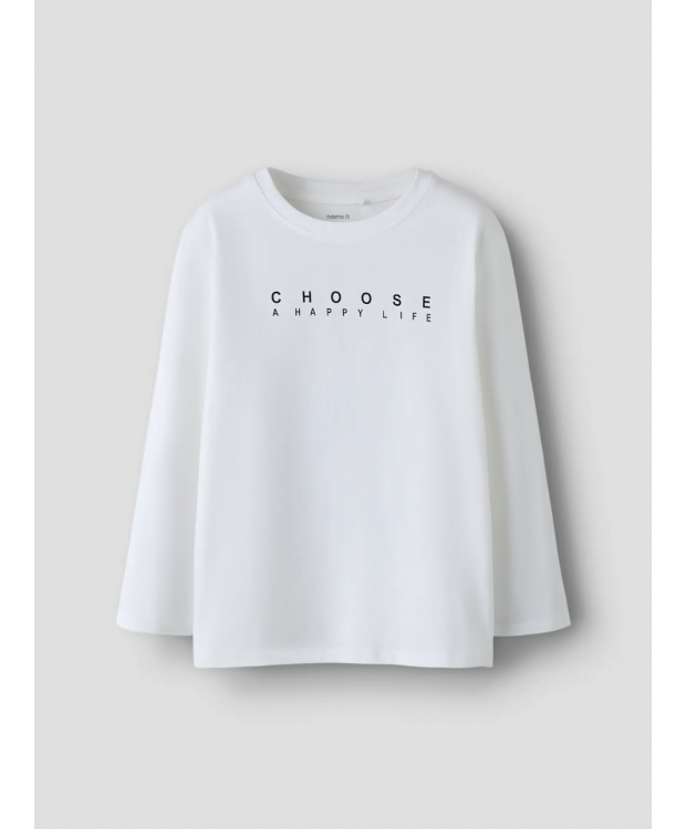 Name It langærmet T-shirt i hvid til drenge billede 2