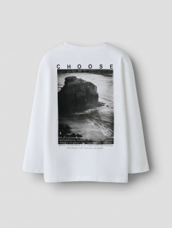 Name It langærmet T-shirt i hvid til drenge