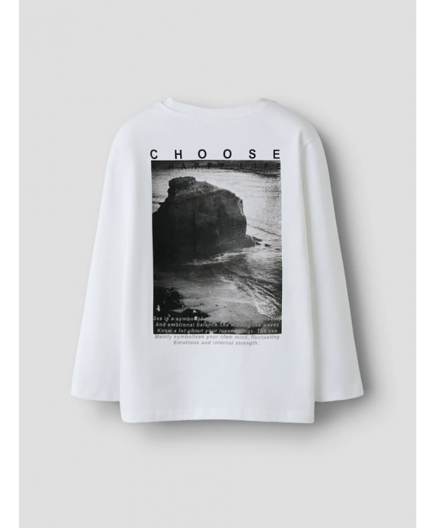 Name It langærmet T-shirt i hvid til drenge billede 1