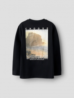 Name It langærmet T-shirt i sort til drenge