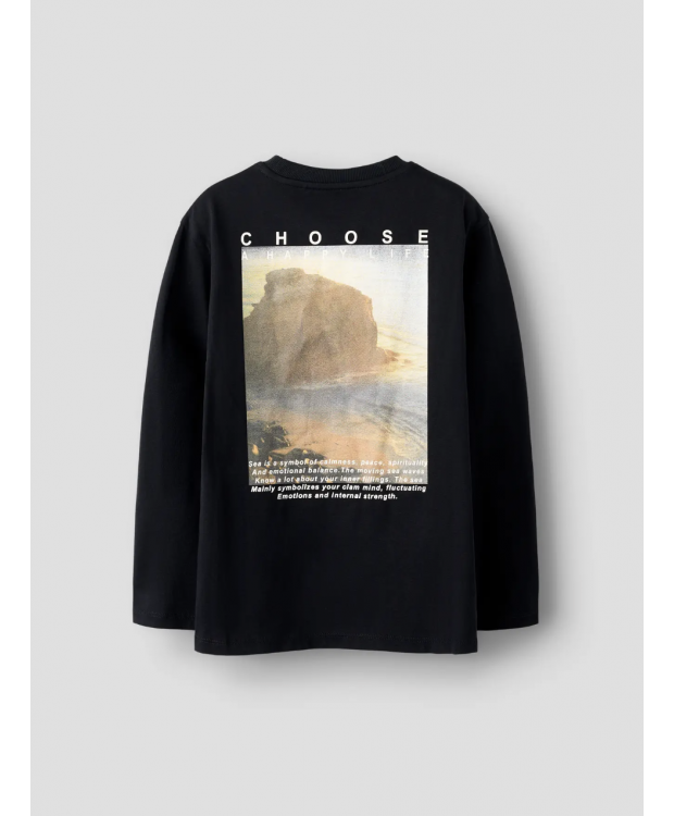 Name It langærmet T-shirt i sort til drenge billede 1