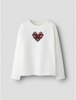 Name It langærmet T-shirt i hvid til piger