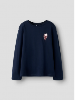 Name It langærmet T-shirt i navy til piger