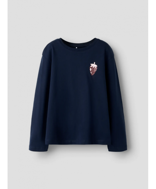 Name It langærmet T-shirt i navy til piger billede 1