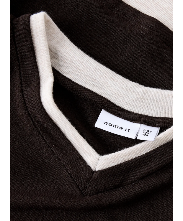 Name It langærmet slim fit-trøje i brun til piger billede 3