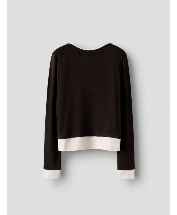 Name It langærmet slim fit-trøje i brun til piger billede 4