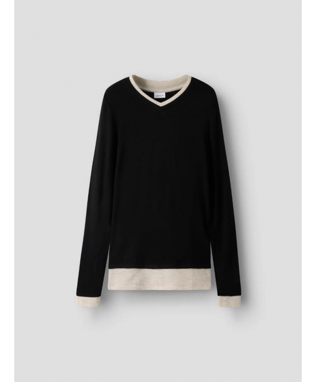 Name It langærmet slim fit-trøje i sort til piger billede 4