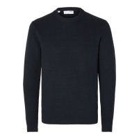Selected strikket crewneck i Sky Captain til herre