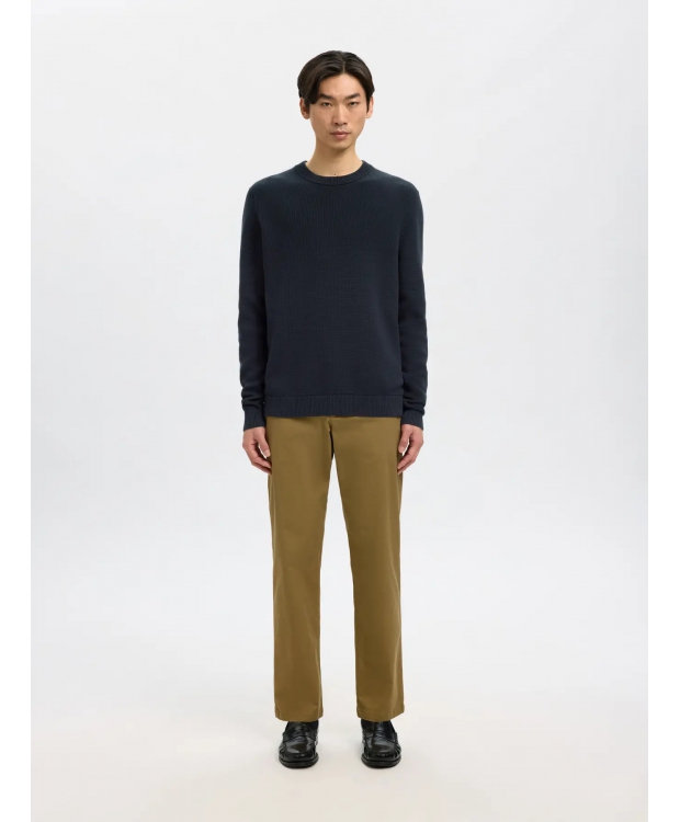 Selected strikket crewneck i Sky Captain til herre billede 4