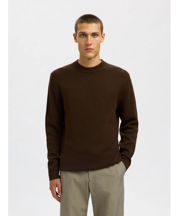 Selected Strikket crew neck i Demitasse til herre billede 1