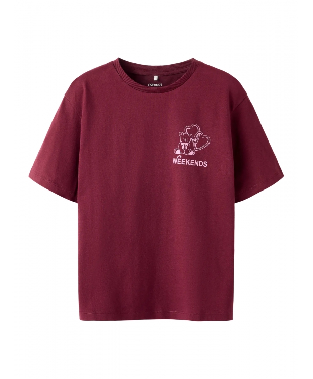 Name It T-shirt i burgundy til piger billede 1