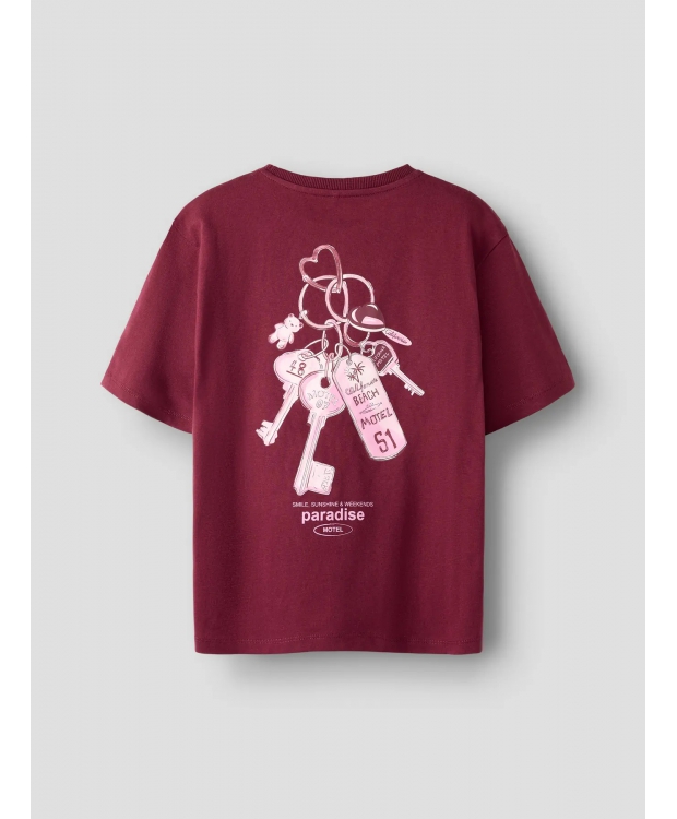 Name It T-shirt i burgundy til piger billede 2