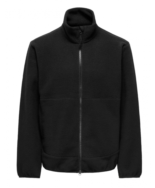 ONLY & SONS Fleecejakke i sort til herre billede 1