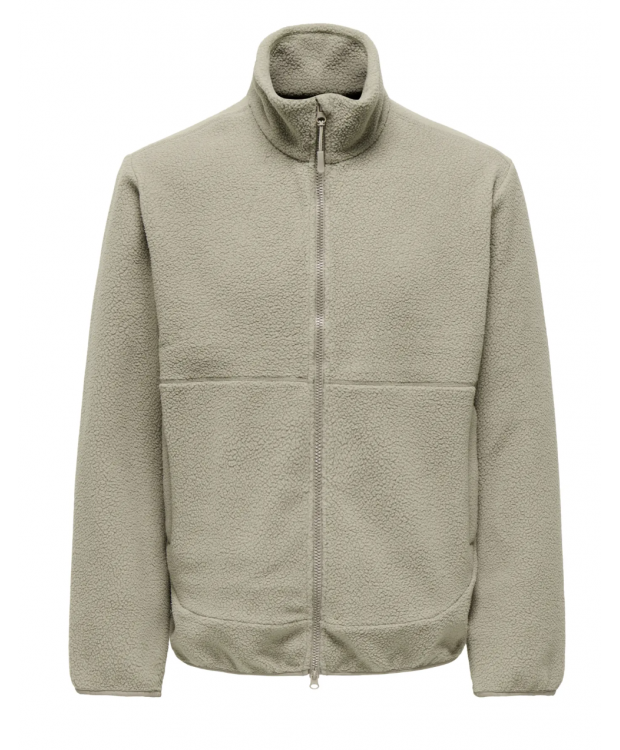 ONLY & SONS Fleecejakke i beige til herre billede 1