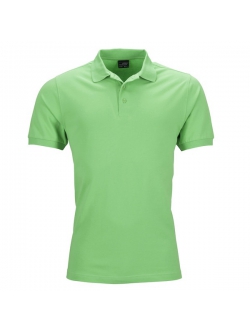 James & Nicholson piqué-poloshirt i limegrøn til herre