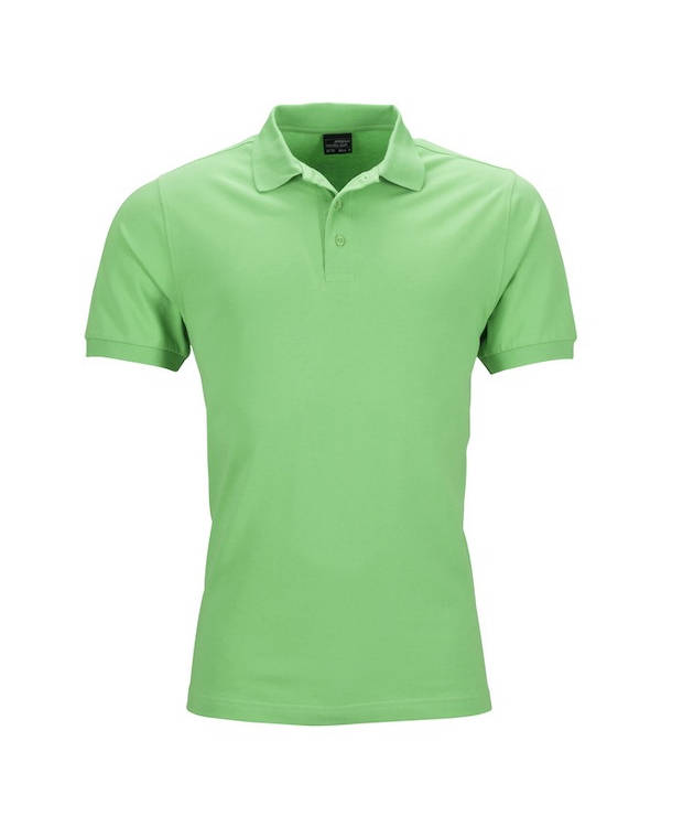 James & Nicholson piqué-poloshirt i limegrøn til herre billede 1