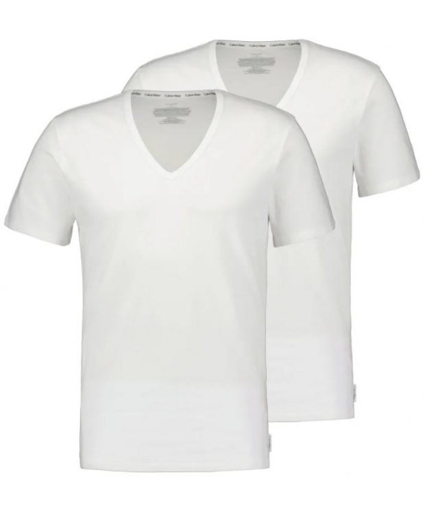 Calvin Klein 2-pak V-hals-T-shirts i hvid til herre billede 1