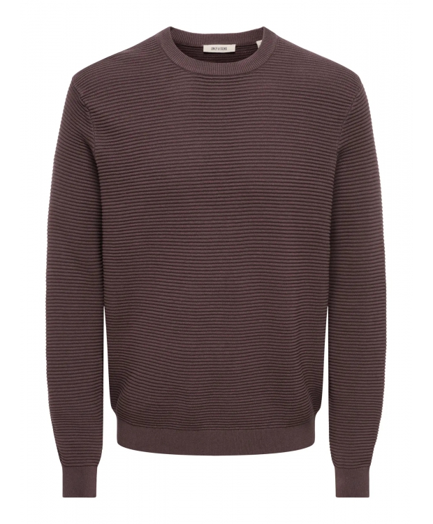 ONLY & SONS crewneck-trøje i brun til herre billede 2