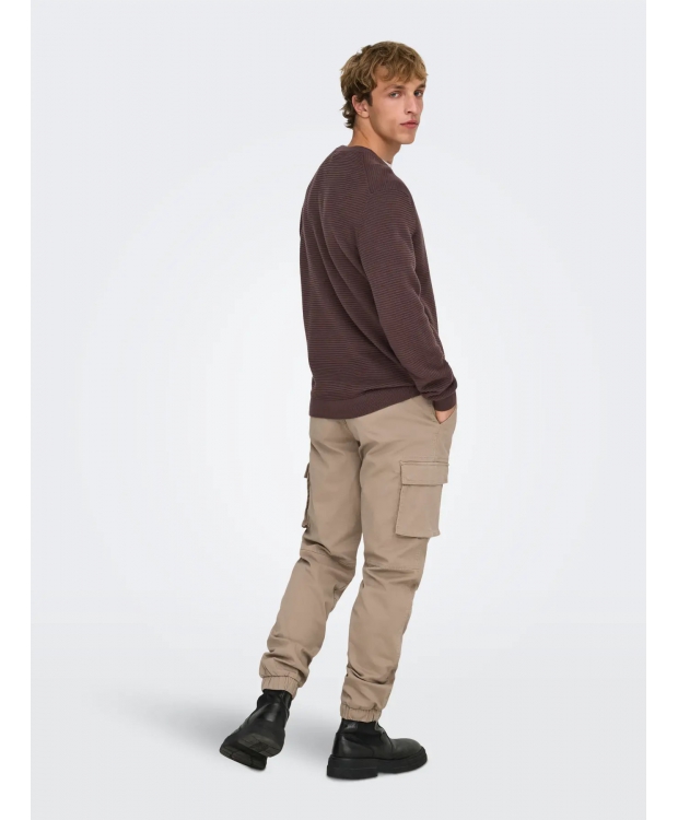 ONLY & SONS crewneck-trøje i brun til herre billede 4
