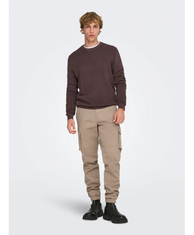 ONLY & SONS crewneck-trøje i brun til herre billede 5