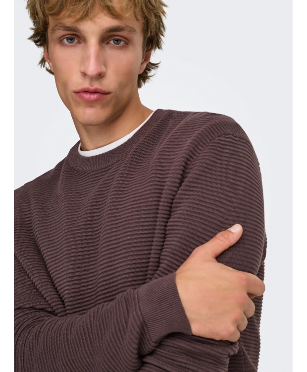 ONLY & SONS crewneck-trøje i brun til herre billede 7